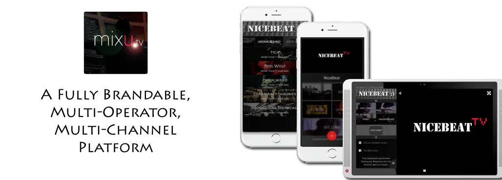 MixU social storytelling interface combining audio, images, typography, and interactive media